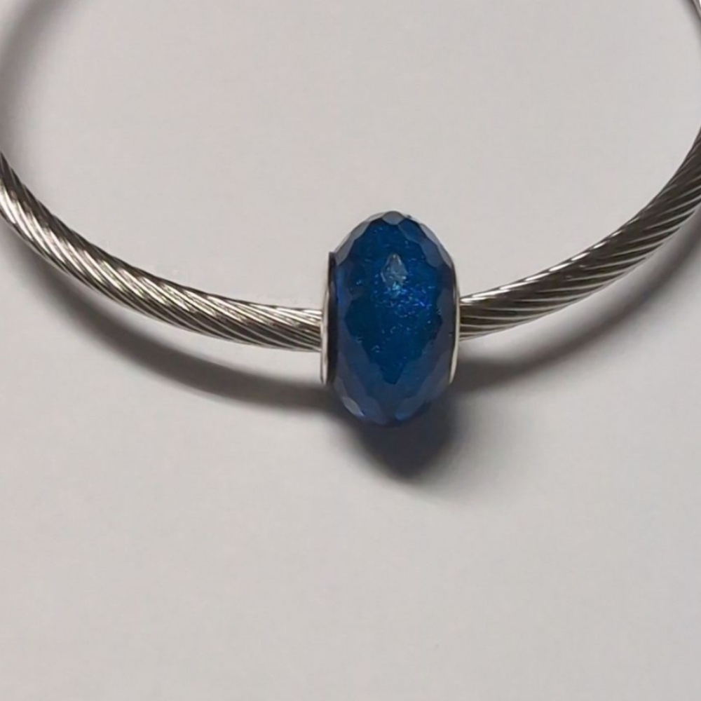 Blue Sparkly Charm for Pandora Style Bracelet